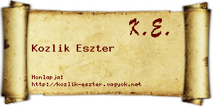 Kozlik Eszter névjegykártya